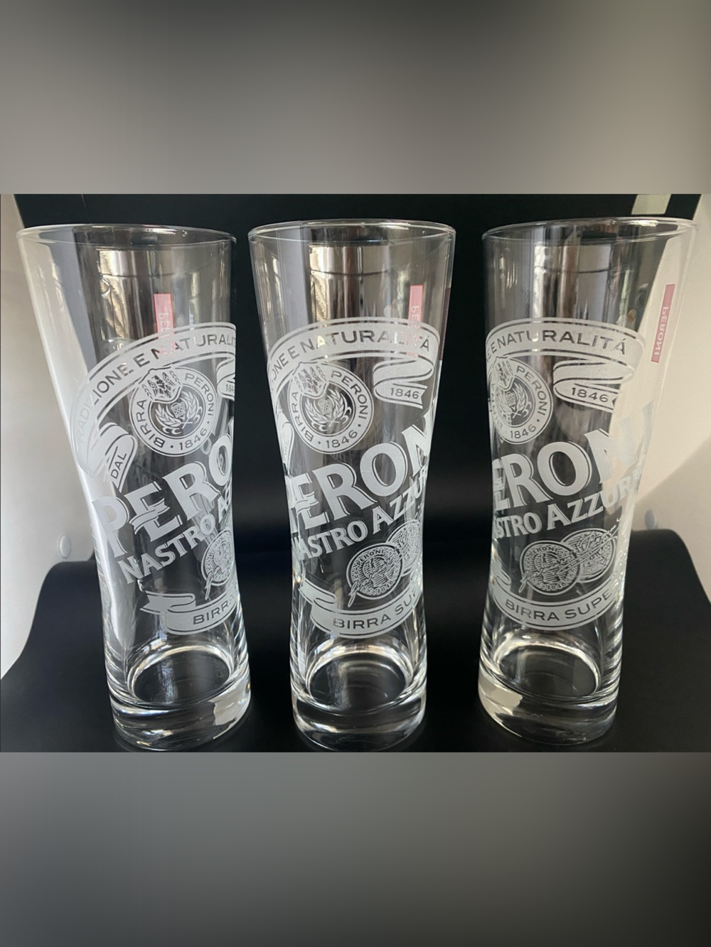 PERONI Nastro Azzurro Beer glasses set of 3